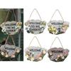 Resin Welcome Door Sign Plaque for Home Cafe Office Garden Decoration