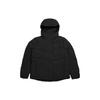 Solid Color Hooded Zipper Logo Print Down Jacket Women Outerwear Black XR7668-010