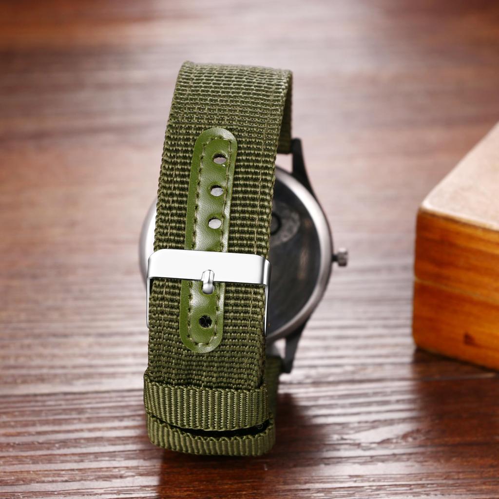 Military Watch with Nylon Luminous Analog Simple and Stylish Quartz Fashion Accessory Perfect Gift for and Day Men's Strap, Waterproof, Display,