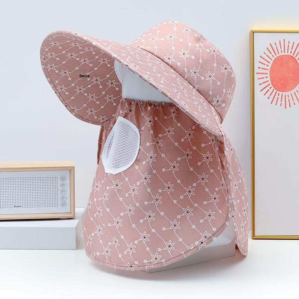 Women's Sun Protection Wide Brim Hat with Face Mask - UV Protection for Summer Activities