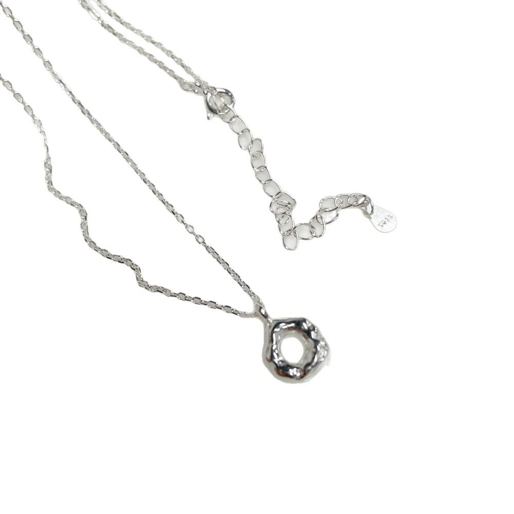 S925 Sterling Silver Geometric Circle Pendant Necklace for Women - Simple, Versatile Clavicle Chain