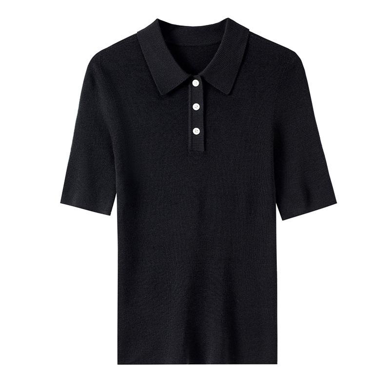 

Ultra-fine Yangtze yarn polo neck worsted wool knitted sweater for women, slim and thin, seamless sweater inside S