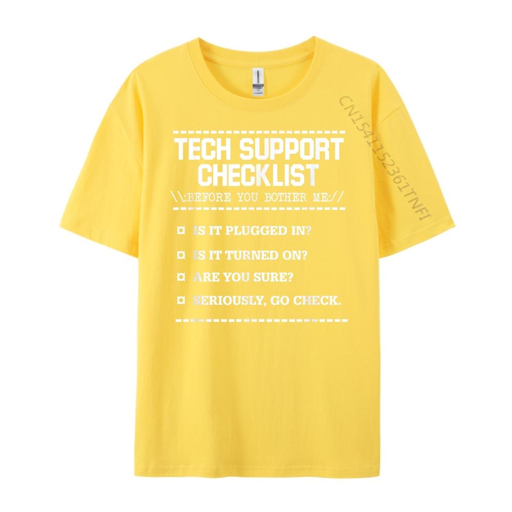 Tech Support Checklist Computer Geek Sysadmin Luxury T Shirt Men High Quality Man Clothes Vaporwave