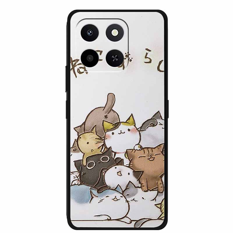 3D Lovely Phone Case For Honor X6C X 6C X6 C 6 C Soft Silicone TPU Protector For Huawei HonorX6C Relief Florals Shell Funda Capa