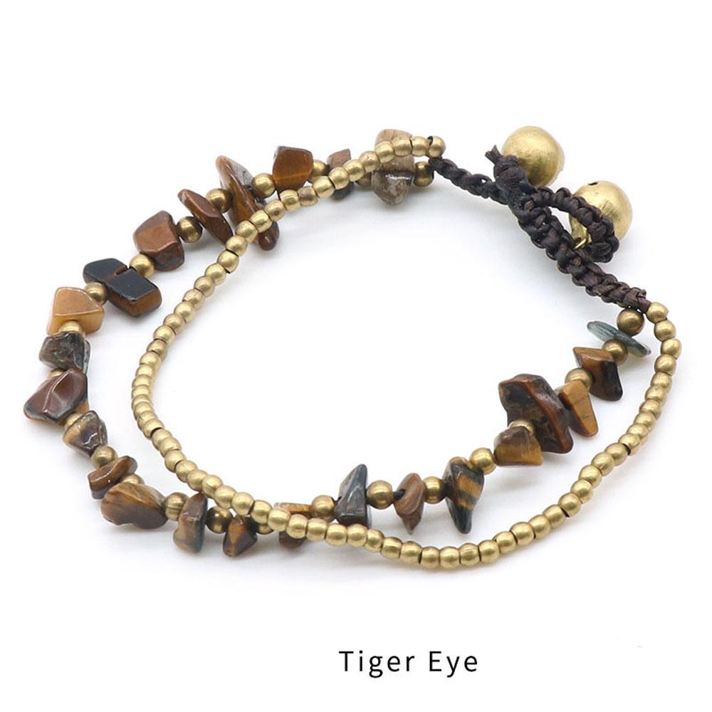 1 szt. Bransoletki z koralików z kamieni naturalnych w stylu bohemy, z kamieni kruszonych, dla kobiet i mężczyzn, do noszenia na co dzień, biżuteria, prezenty na święta, 18-18,5 cm