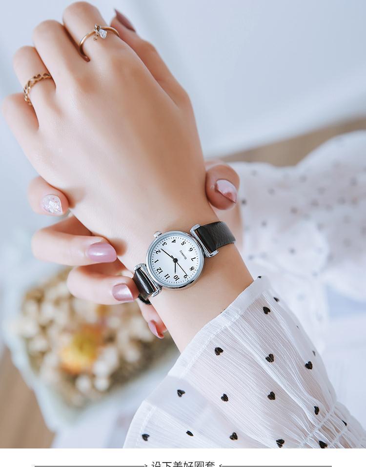 Ladies' Elegant College Style Quartz Watch with Small Dial
