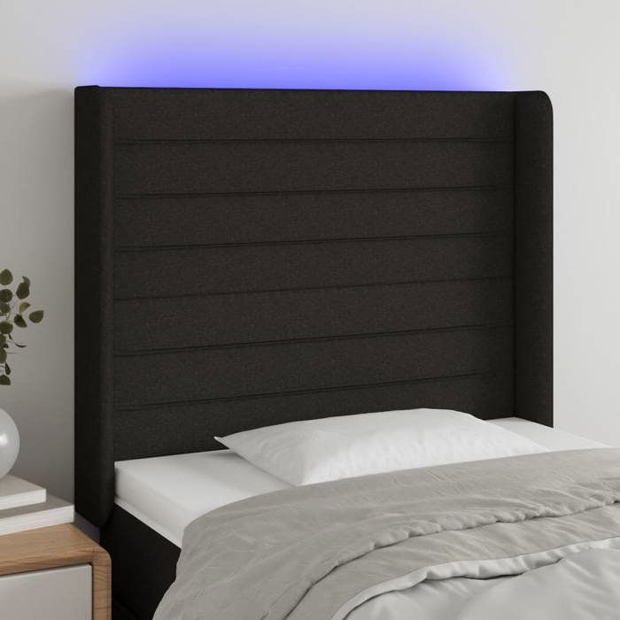 VidaXL LED Headboard Bedroom Furniture Single Bed Accessory Headboard Interior Black 3124164