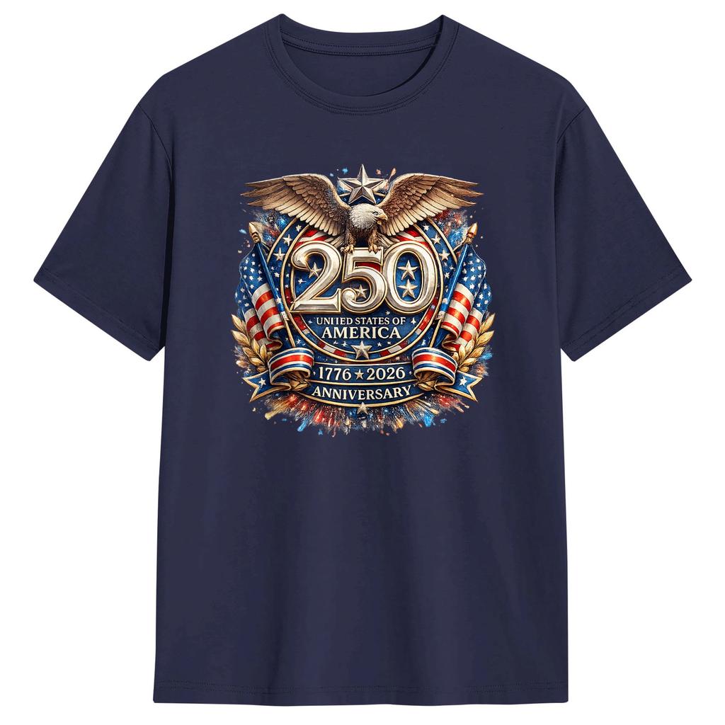 Vintage Th Anniversary Eagle Independence Years of Freedom TShirt Unisex Cotton T Shirts Short Sleeve Tees Plus Size Tops