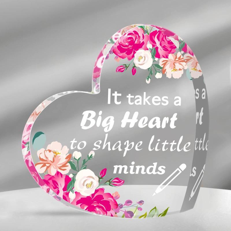 

Heart Acrylic Teacher Gift - Versatile Souvenir for Graduation & Retirement Celebrations чистый