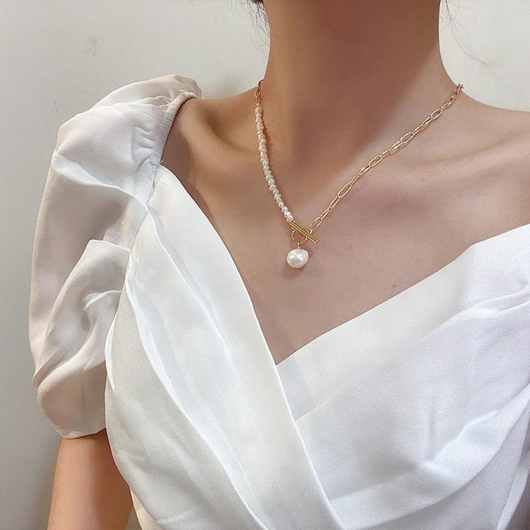 100% Natural Baroque Freshwater Pearl 14K Gold Filled Female Asymmetry Chains Necklace For Women Valentine's Day Gifts