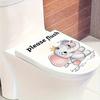 1 Unit Adorable Elephant Cartoon Toilet Seat Decal, Self-Stick Toilet Cover Sticker, Playful Bathroom Household Decoration Decal