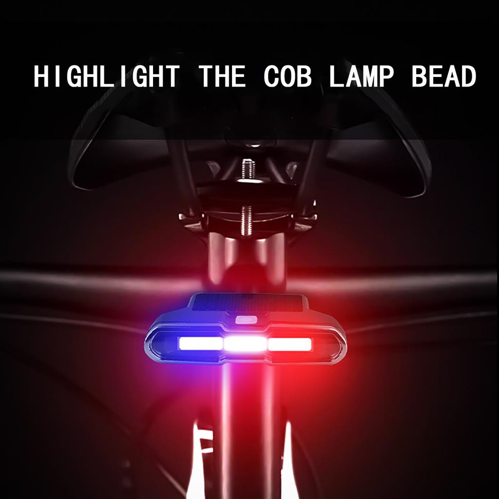 Solar-powered Bicycle Rear Light for Night Riding Intelligent Light-controlled Warning Light for Mountain Bikes and Children's Balance Bikes with