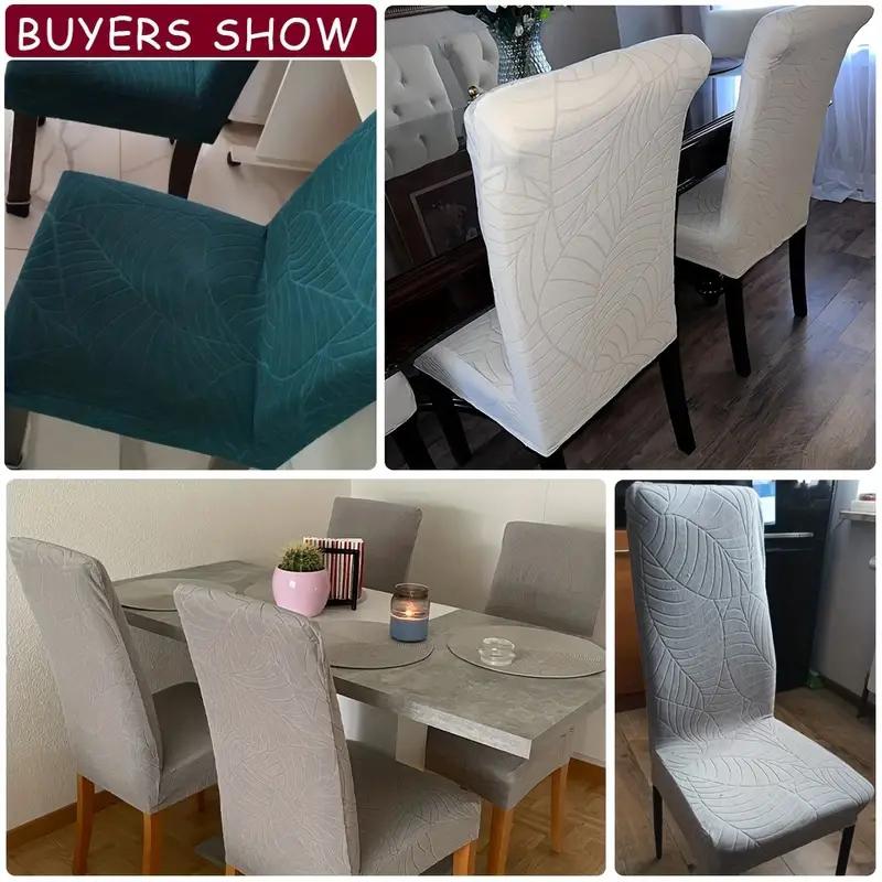 Waterproof Chair Cover Stretch Dining Kitchen Wedding Jacquard Spandex Hotel Banquet Elastic Anti-Dirty Removable Chair Slipcove