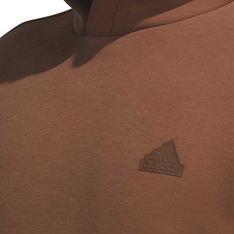 Adidas Solid Color Logo Design Hooded Long Sleeve Sweatshirt Men Sweatshirt Brown JE8628
