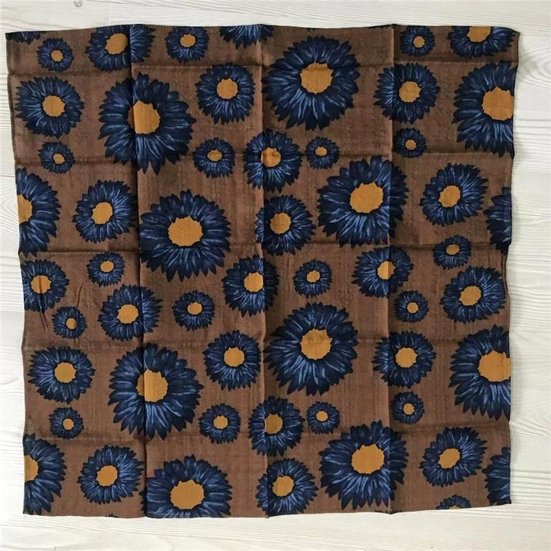 55x55cm Soft Retro Soft Cotton Square Scarf for Women Neckerchief Cotton Headscarf Floral Printed Scarf Hijabs