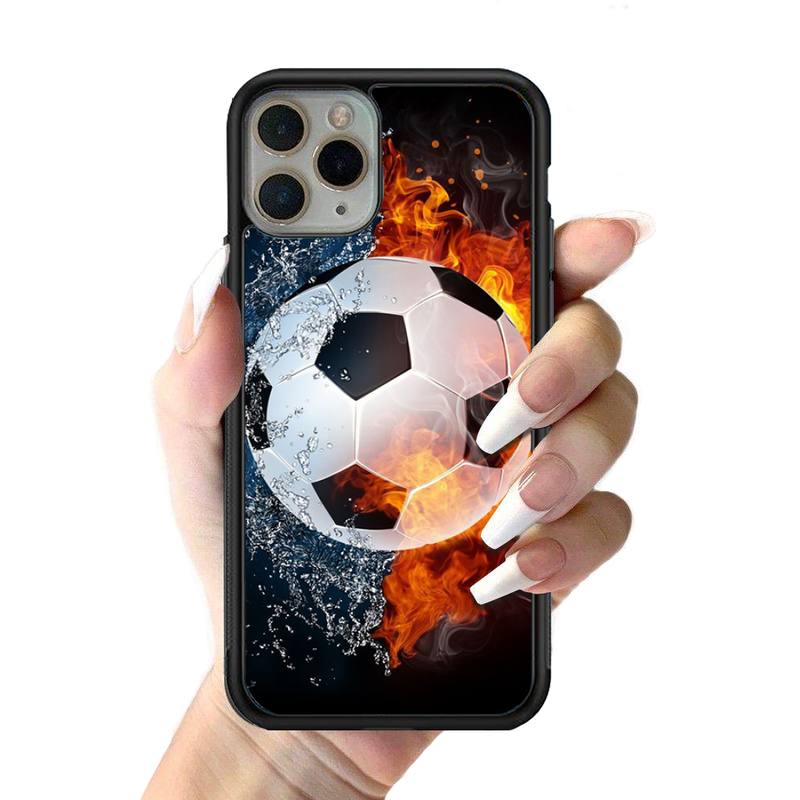 Fotbal Fotbal Pouzdro na telefon Silikonové PC+TPU Pouzdro pro iPhone 11 12 13 Pro Max 8 7 6 Plus X SE XR Tvrdé Fundas