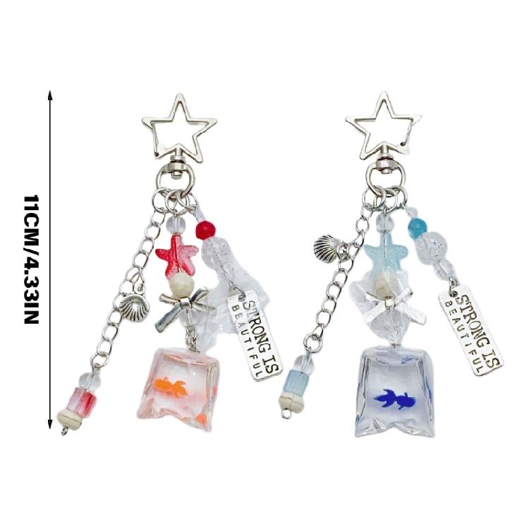 Ocean Theme Fish Beaded Phone Holder High Quality Fish Pendant Beaded Phone Chain Phone Lanyard For Unique Decoration