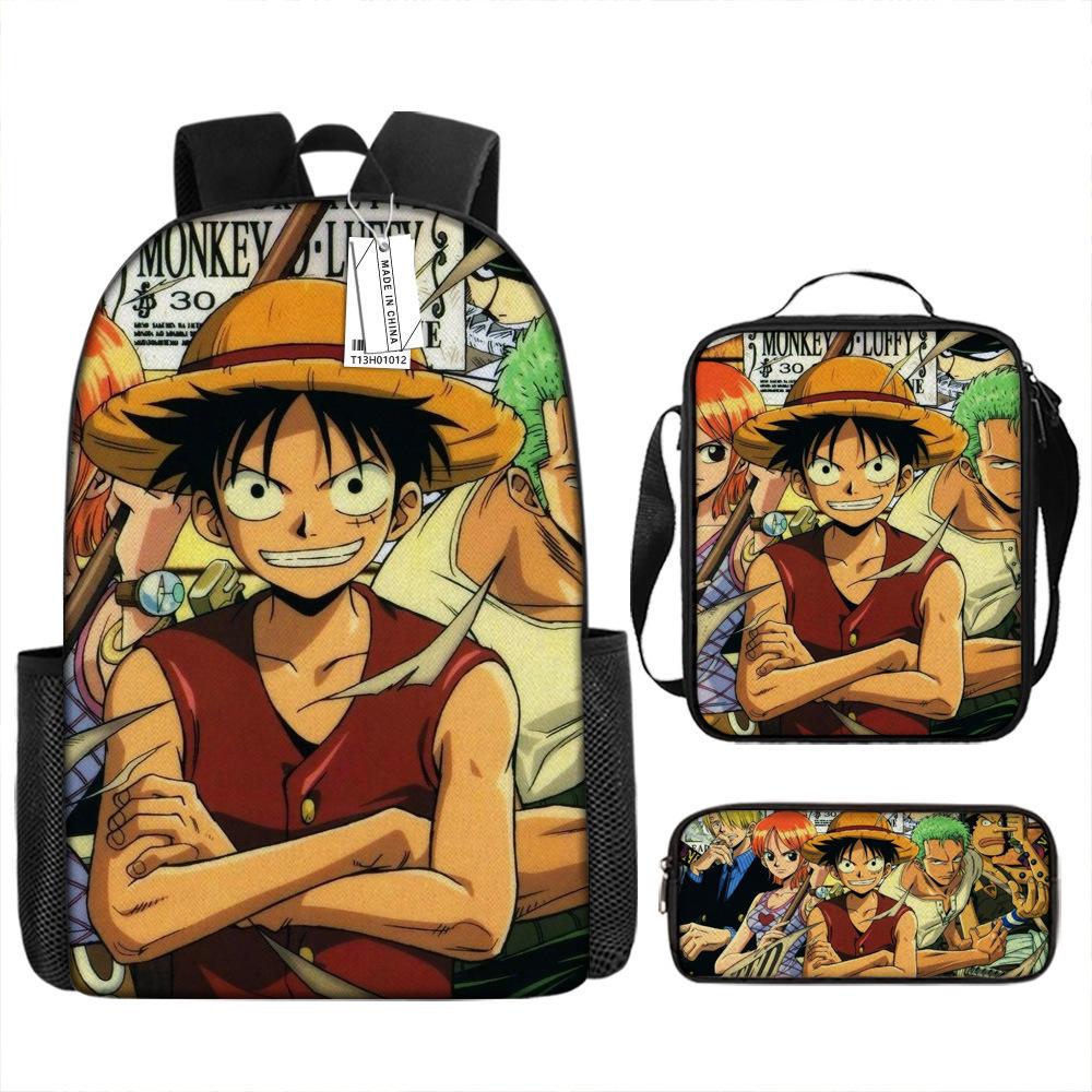 ONE PIECE Backpack Animation Schoolbag Primary School Students Third and Fourth Grades Light Burden Reduction Primary and Secondary School