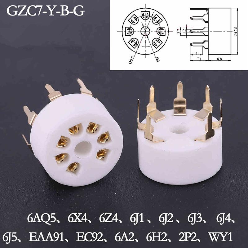 1Pcs 6Aq5 Eaa91 6J1 6J2 6X4 6Z4 Tube Socket Gold-Plated Socket For 7Pin B7G Vaccum Tube Amplifier Audio Diy