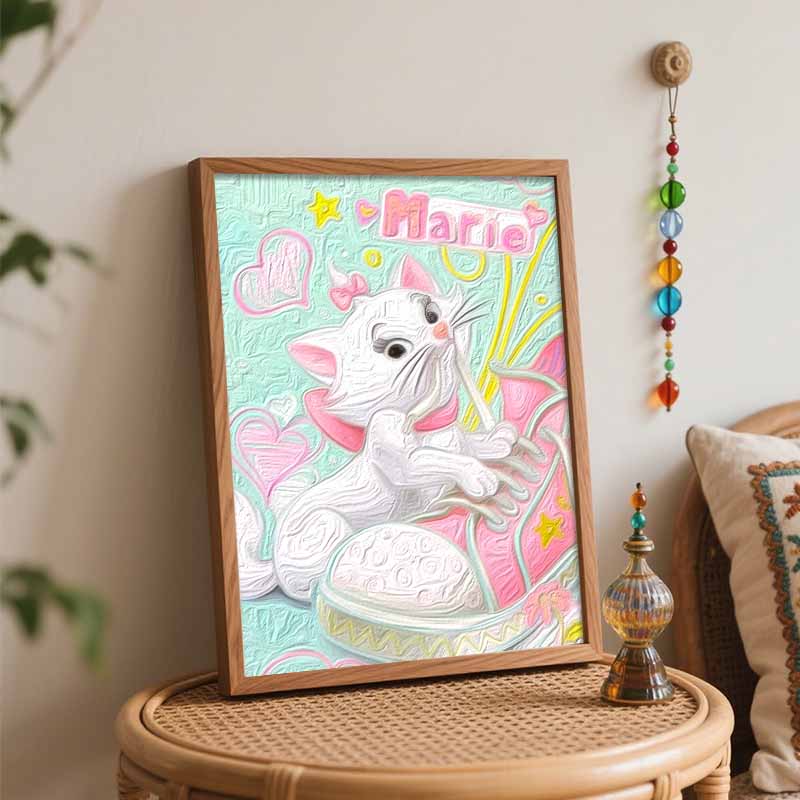 Disney Marie Cat oil paint by numbers painting kit handmade diy home decor gifts wall art canvas picture drawing for adults painting