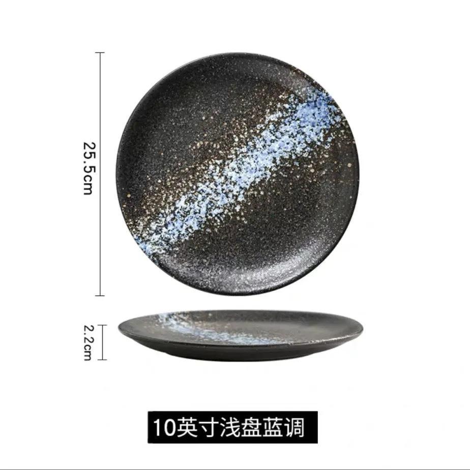 Ceramic Dinner Plates Creative Japanese Style Glaze Round Steak Salad Fruit Dessert Food Plate Kitchen Tableware Gift