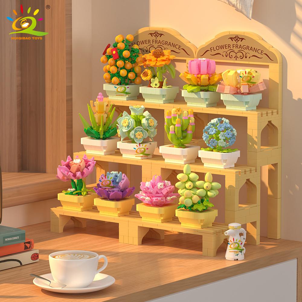 Girls MOC Mini Flower Castle Building Blocks 8IN1 DIY Assembled Construction Toys for Kids Creative Play