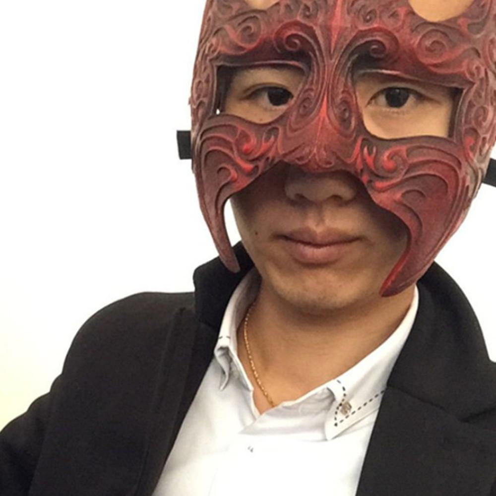 

Cosplay Adorable Mask In Red Copper And Silver For Halloween And Year Festivities Round Red Mask