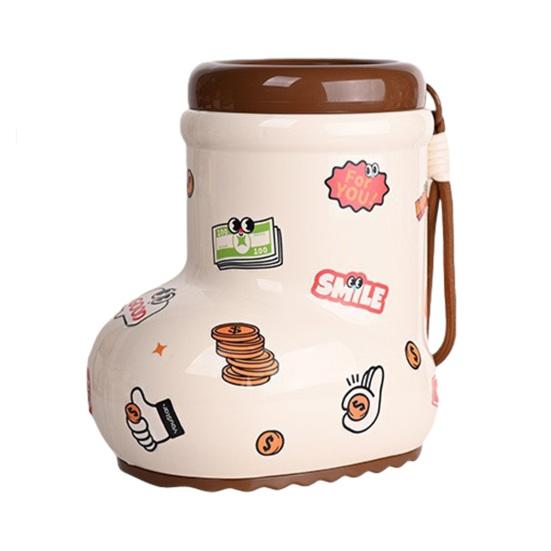 

Cartoon House Piggy Bank with DIY Sticker Coin Cash Storage Jar Container Children Money Saving Box Decoration Boys Girls D