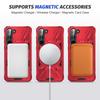 For Samsung Galaxy S25/S24 Magnetic Case TPU+PC Protective Cover with Ring Kickstand