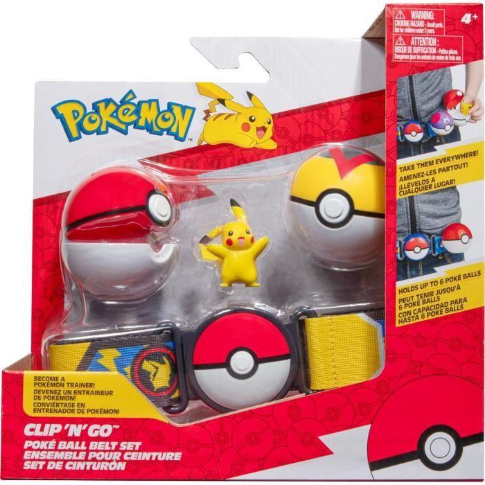 Ceinture Clip 'N' Go Pikachu Pokémon Day - BANDAI - Pokémon - 1 Ceinture, 2 Poké Balls Et 1 Figurine Pikachu 5 Cm