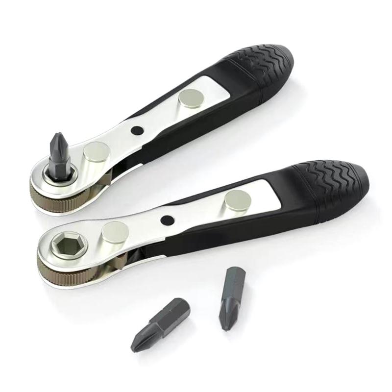 Mini 1/4 Inch Quick Socket Ratchet Wrench Rod Screwdriver Bit Tool Ratchet Handle Wrench Quick Release Screwdriver