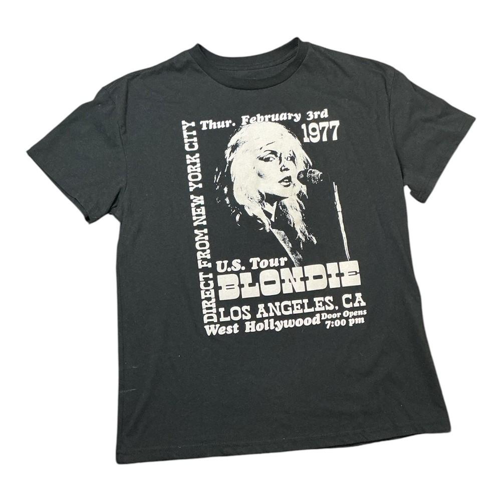 Blondie 1977 US Tour Debbie Harry Graphic TShirt Black Mens Short Sleeve Tee Unisex T-Shirt M