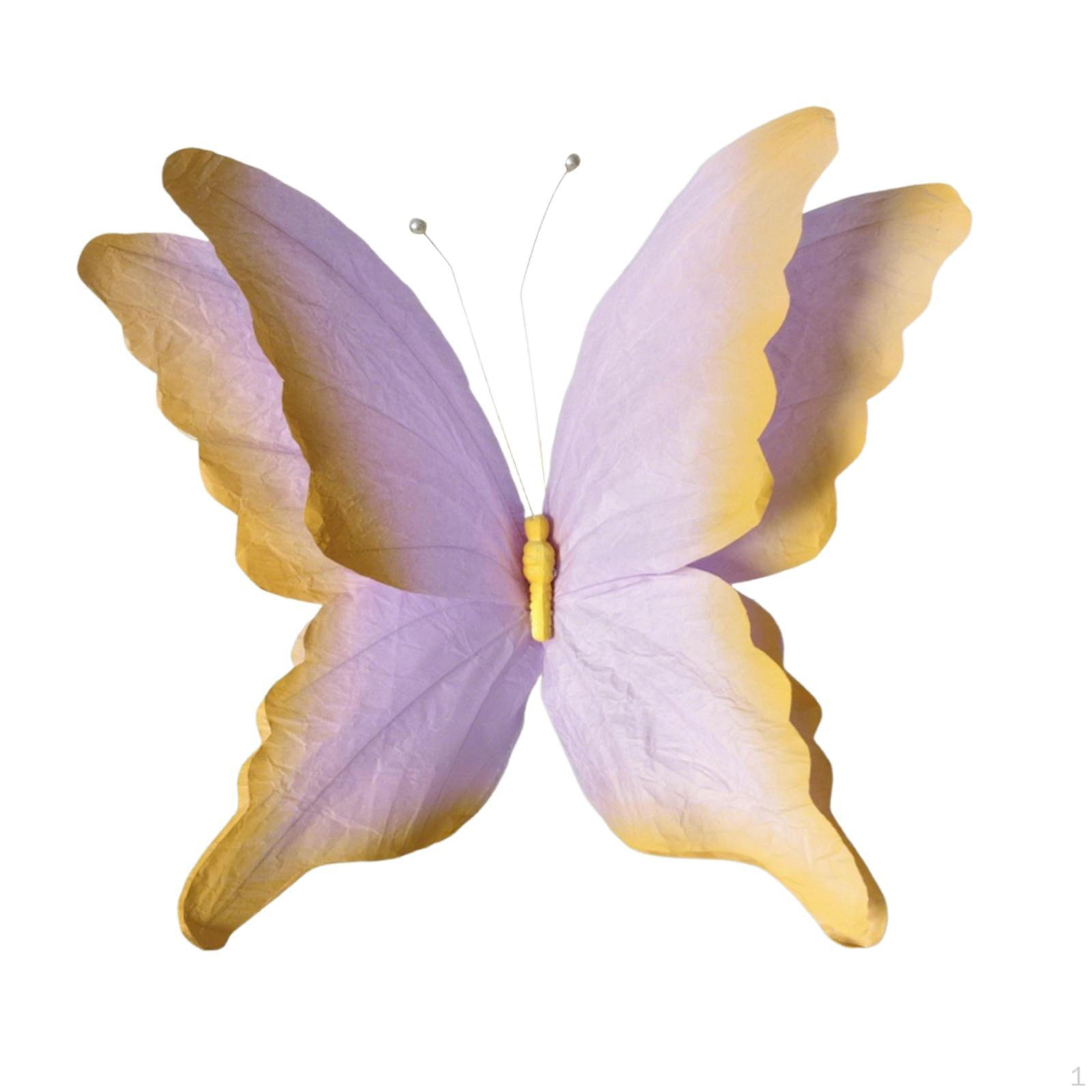 

Artificial Butterfly Wall Decal DIY Mariage Decor for Room Violet Yellow