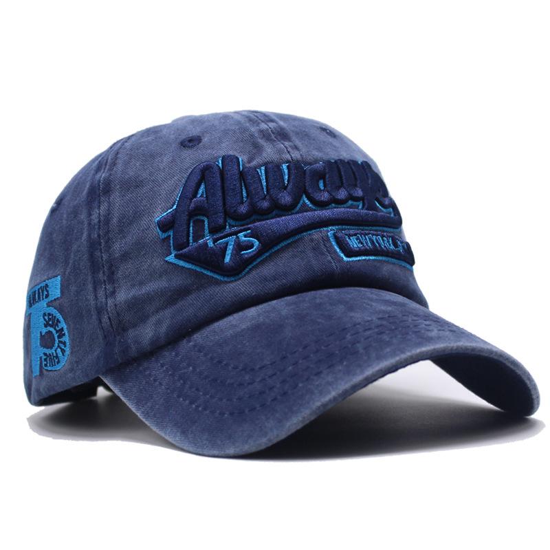Washed and old letter embroidered cap trendy man personalized street woman sunshade baseball cap