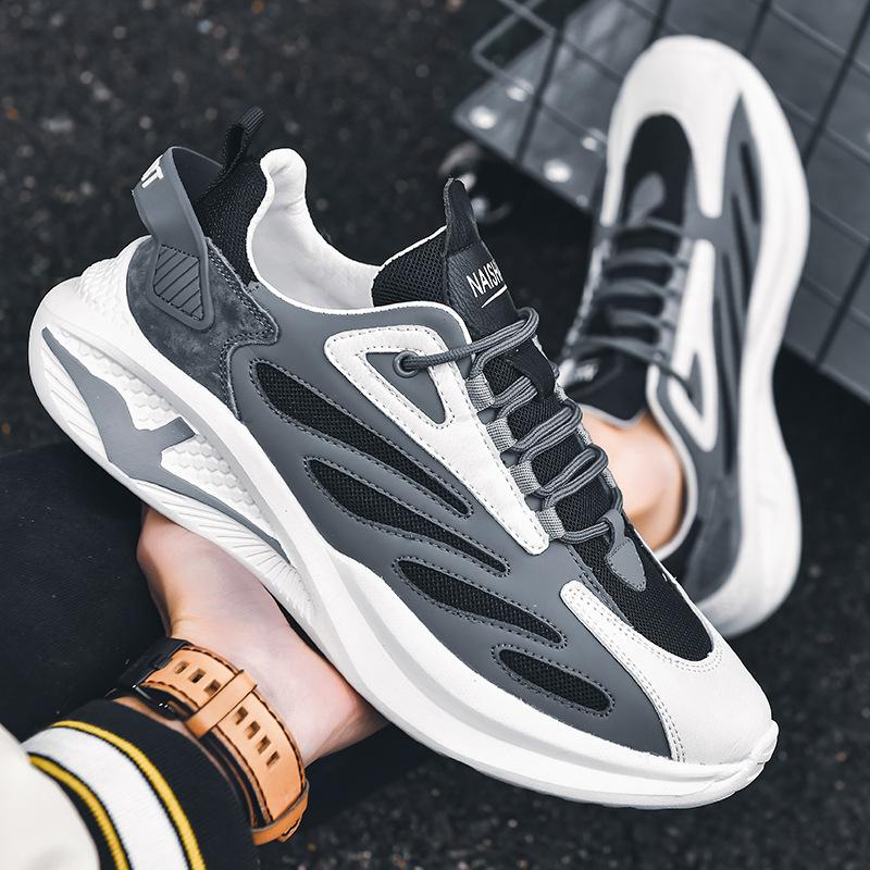 Manufacturer customizes men's dad shoes 2025 new trendy men's sports shoes Korean version breathable casual platform men's shoes