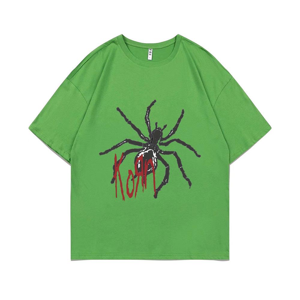 

Rock Metal Band Korn Spider Graphic Tshirt Male Fashion Casual Short Sleeve Unisex Vintage Oversized T Shirts Unisexs 90s Streetwear 4XL