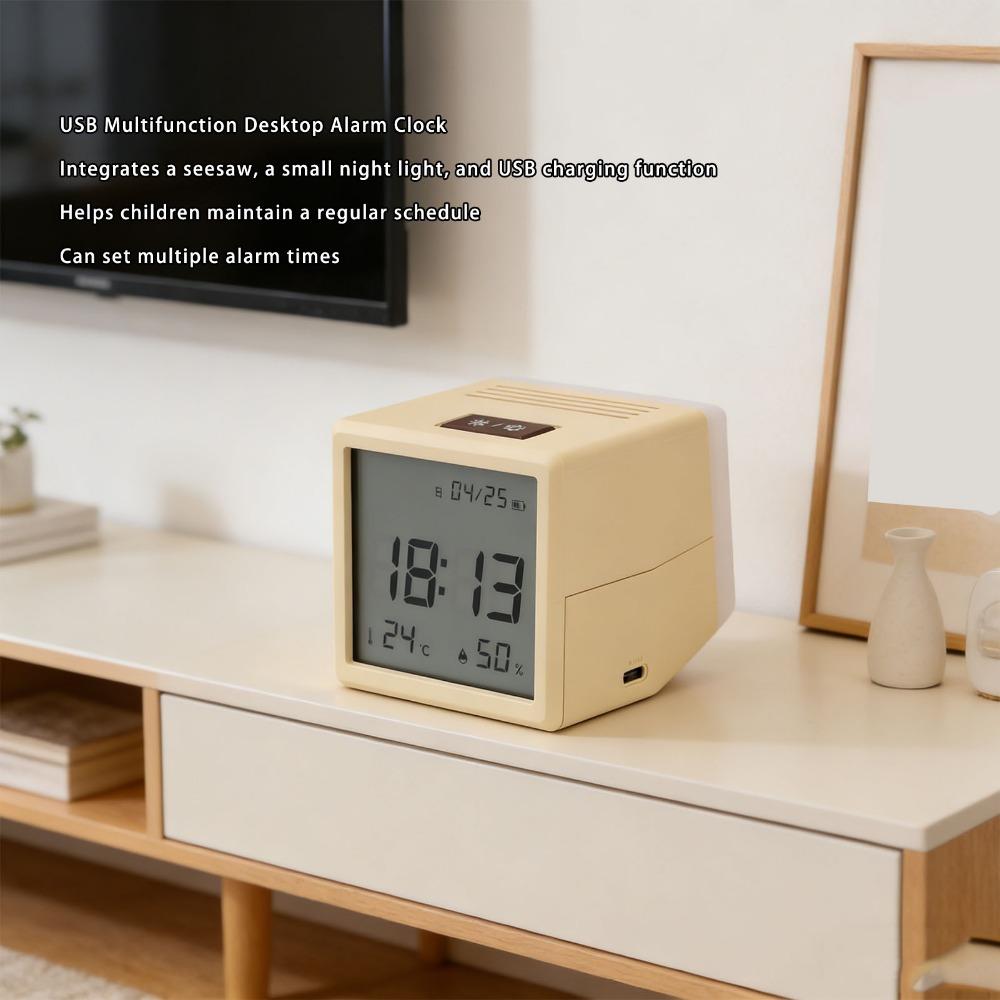 USB Charging Digital Alarm Clock Multifunctinal Night Light Clock Smart Alarm Clock Home Office