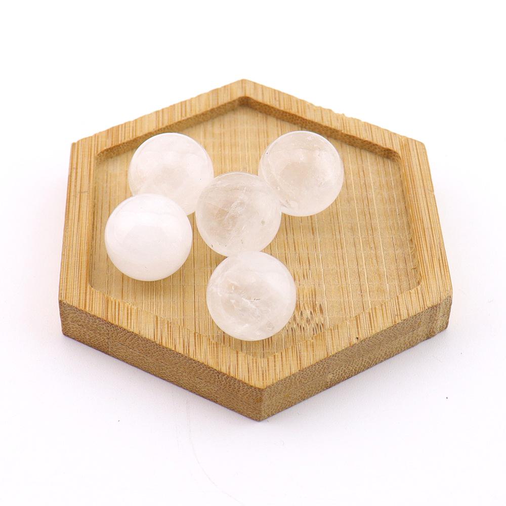 16mm Natural Agate Crystal Ball Ornament - Holeless Round Semi-Precious Stone for DIY Jewelry (BJ12)