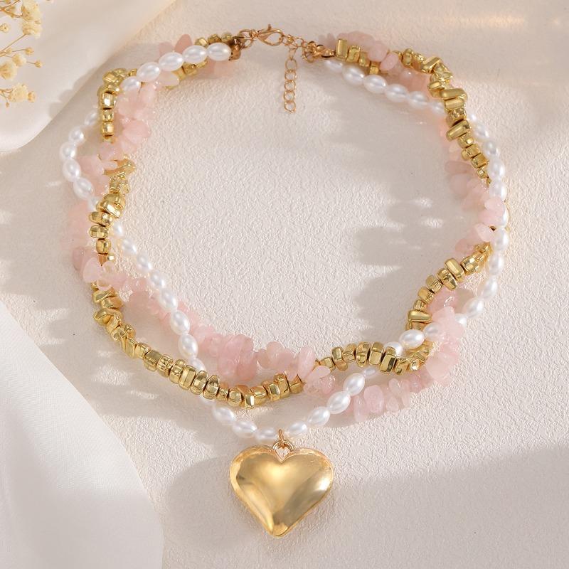 

Ожерелье с имитацией жемчуга, ожерелье в нишевом стиле, класса люкс, с ощущением высокого класса, ювелирное изделие, женское, спиральное, с гравием хокр