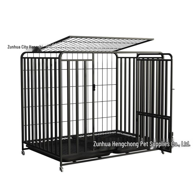Indoor Dog Cage with Toilet for Large and Small Breeds - Suitable for Labrador and Golden Retriever, Includes Dog Bed