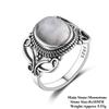 Nasiya New Vintage Ethnic Rings For Men Women CopperColor Natural Moonstone Jewelry  Dropshipping Gift