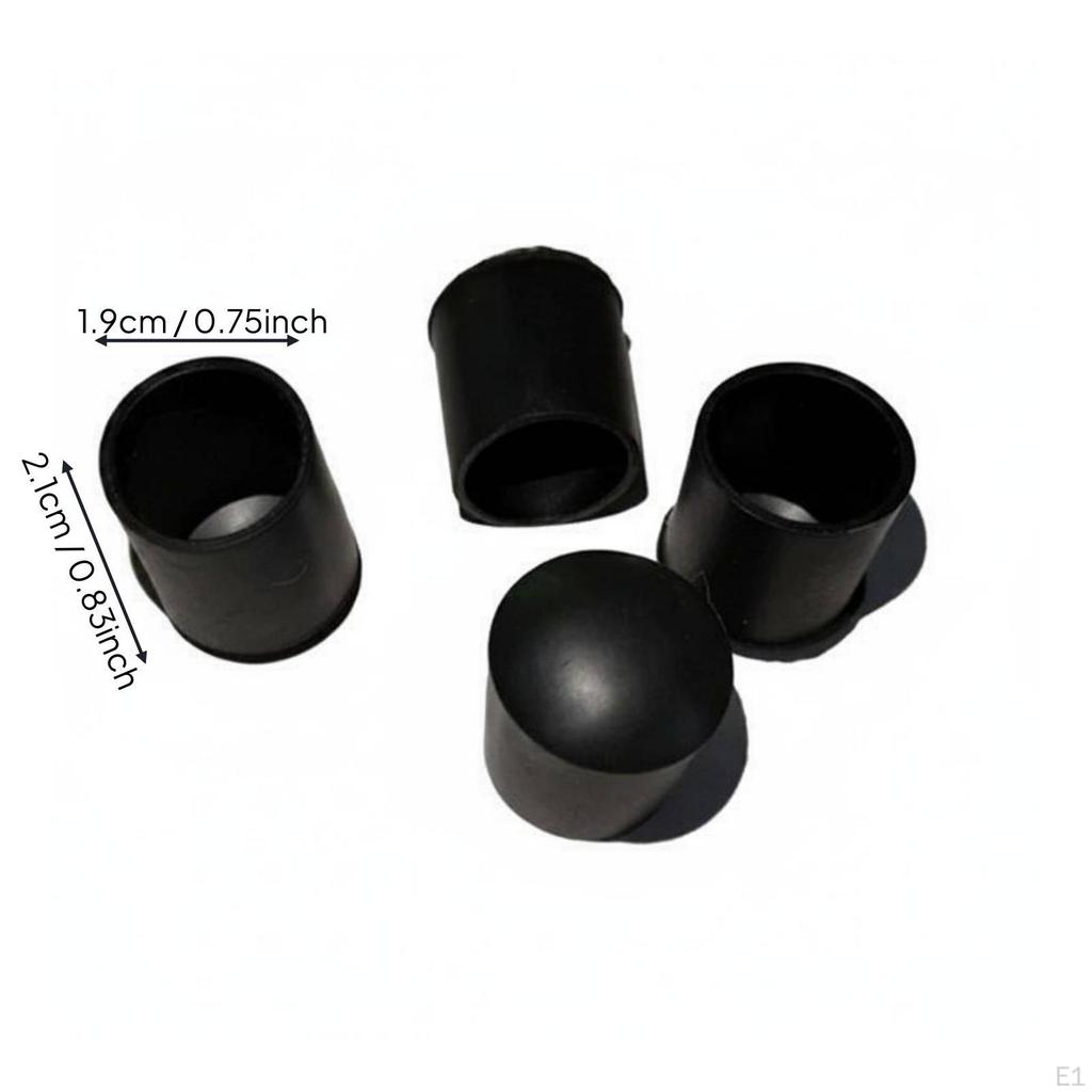 4 Pieces Black Rubber Footrest Cap Hollow Wheelchair Anti-Collision