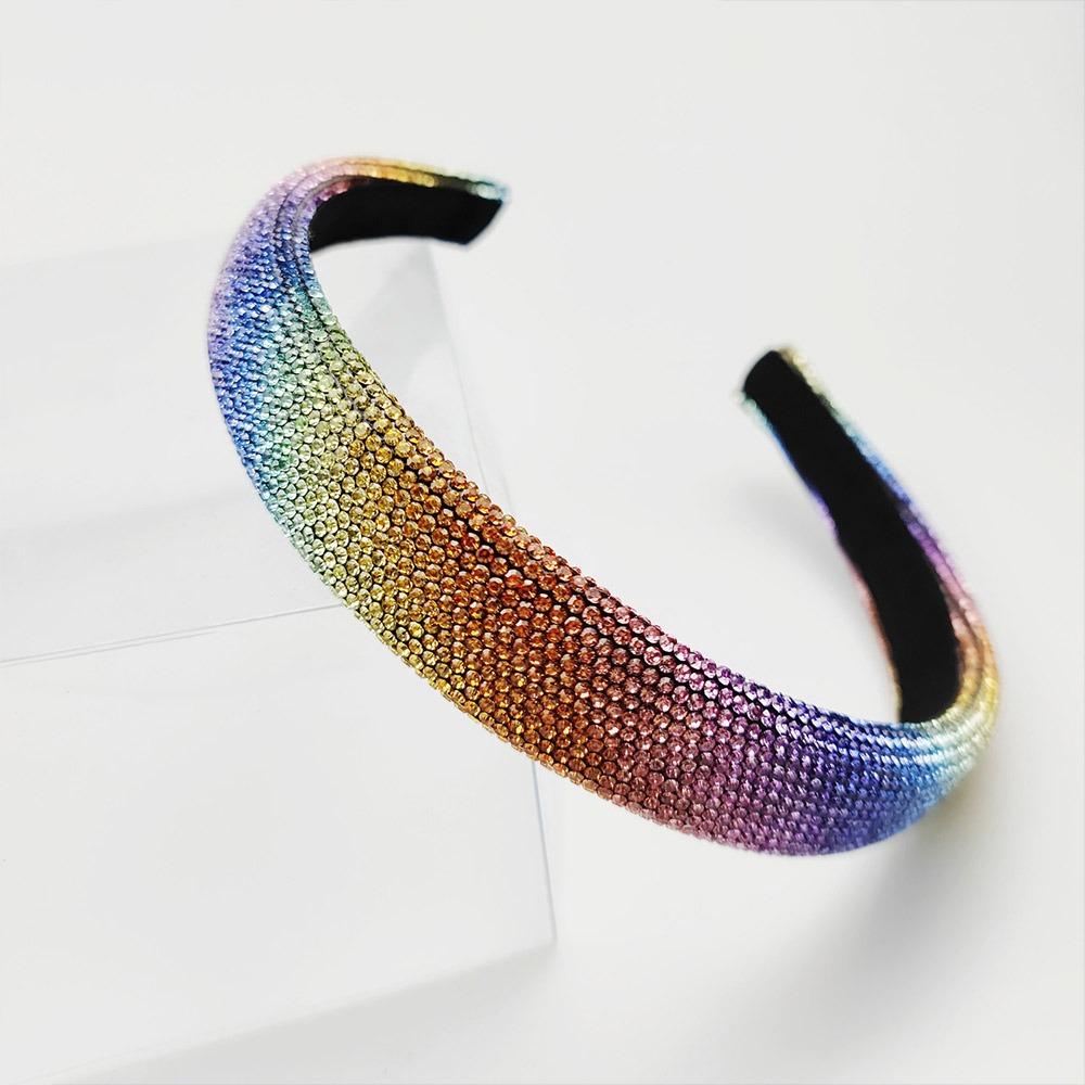 Fashion Sparkling Rhinestone Headband Cute Full Rhinestone Shiny Hair Hoop Sweet Style Velvet Headwear Wash Face