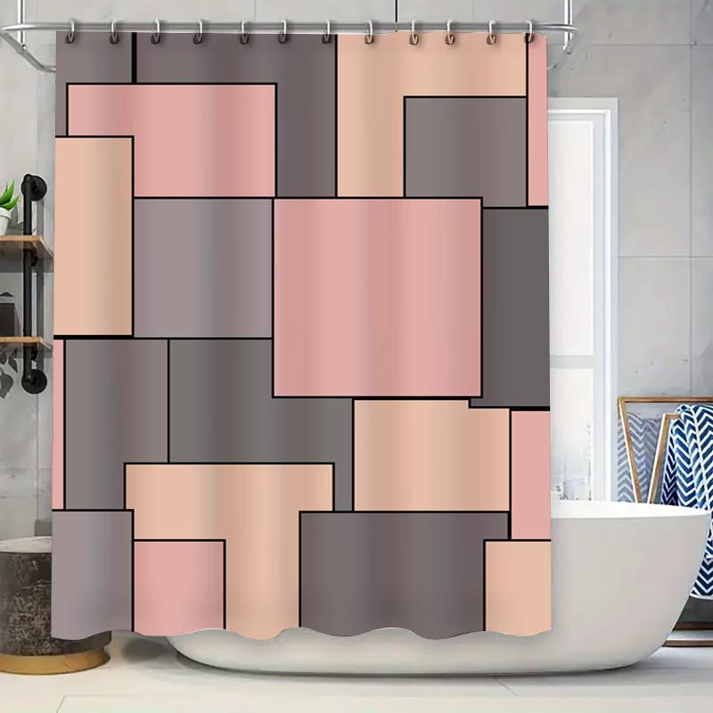 

Современный геометрический набор штор для душа в ванную с 3D-дизайном из блоков в сером, бежевом, розовом и коричневом цветах для домашнего декора купить на AliExpre 90x180cm