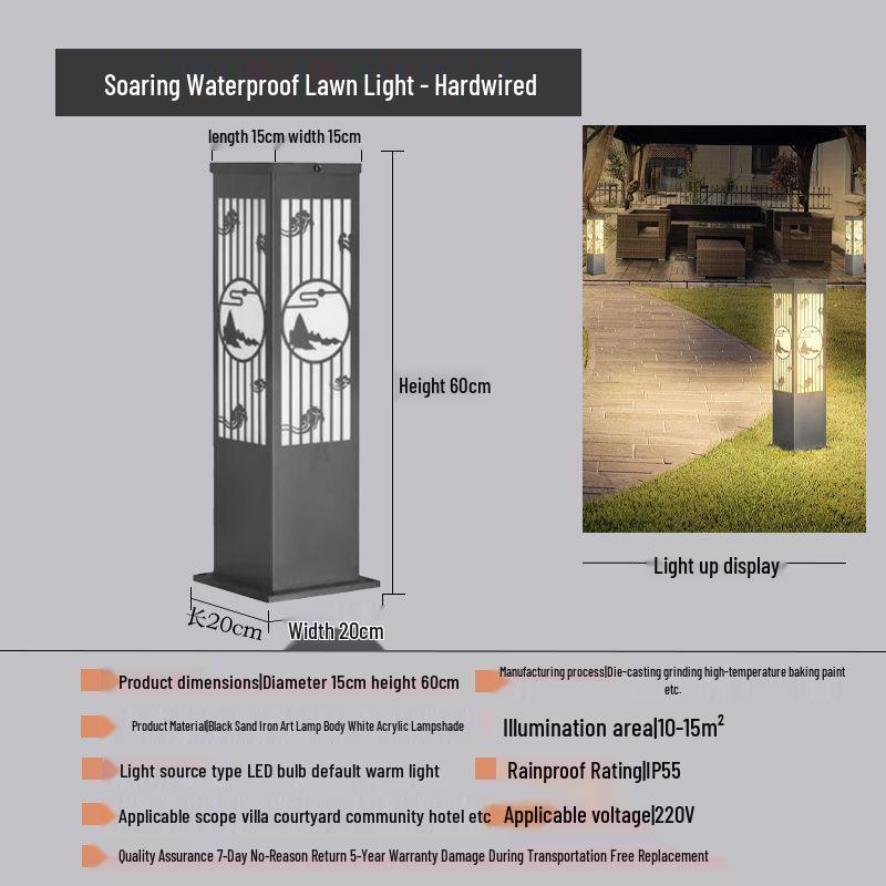 Solar-Powered Waterproof Lawn Light for Outdoor Garden or Villa