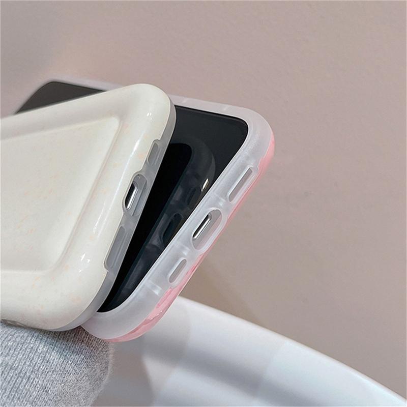 Korean Cute Wheat Pattern 3d Love Heart Candy Color Phone Case For Iphone 14 13 12 11 Pro Max Plain Shockproof Soft Cover Funda