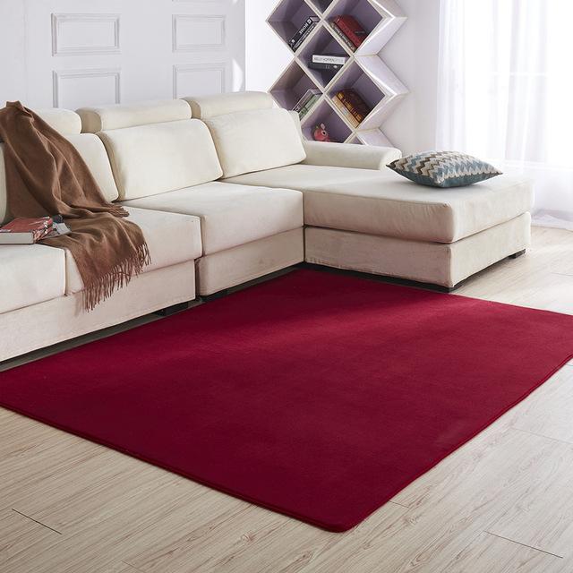 Soft Coral Carpet Solid Color Thickened Floor Mat Washable Children 'S Crawling Blanket Tatami Mat