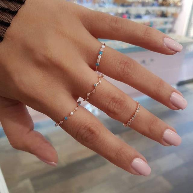 

Bohemian Geometric Rings Sets Crystalline Star Moon Flower Butterfly Constellation Knuckle Finger Rings Set Fashionable Jewelry Women StylishGeometric