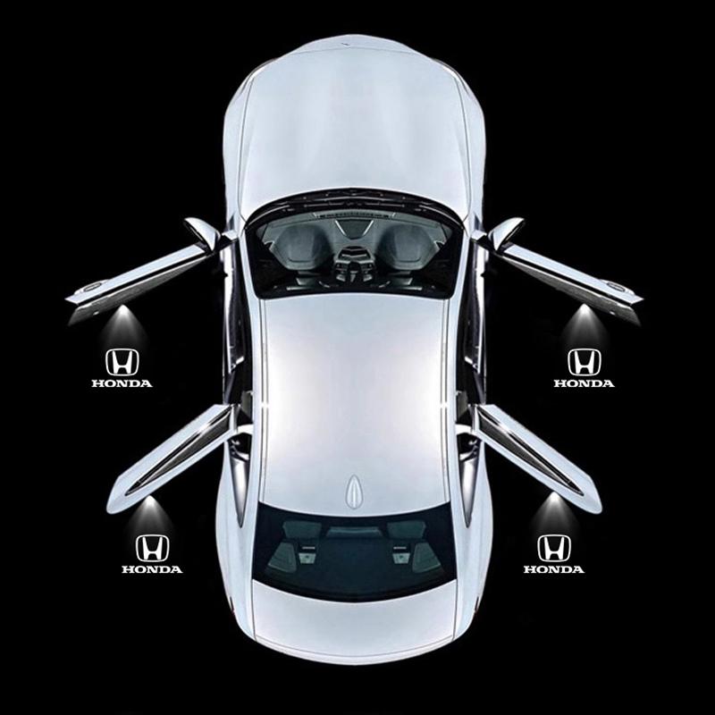 2Pcs Car Logo Lamp Welcome Lights Auto Emblem Projection For Honda Civic Fit Accord City Vezel CR-V S660 Odyssey HR-V Insight