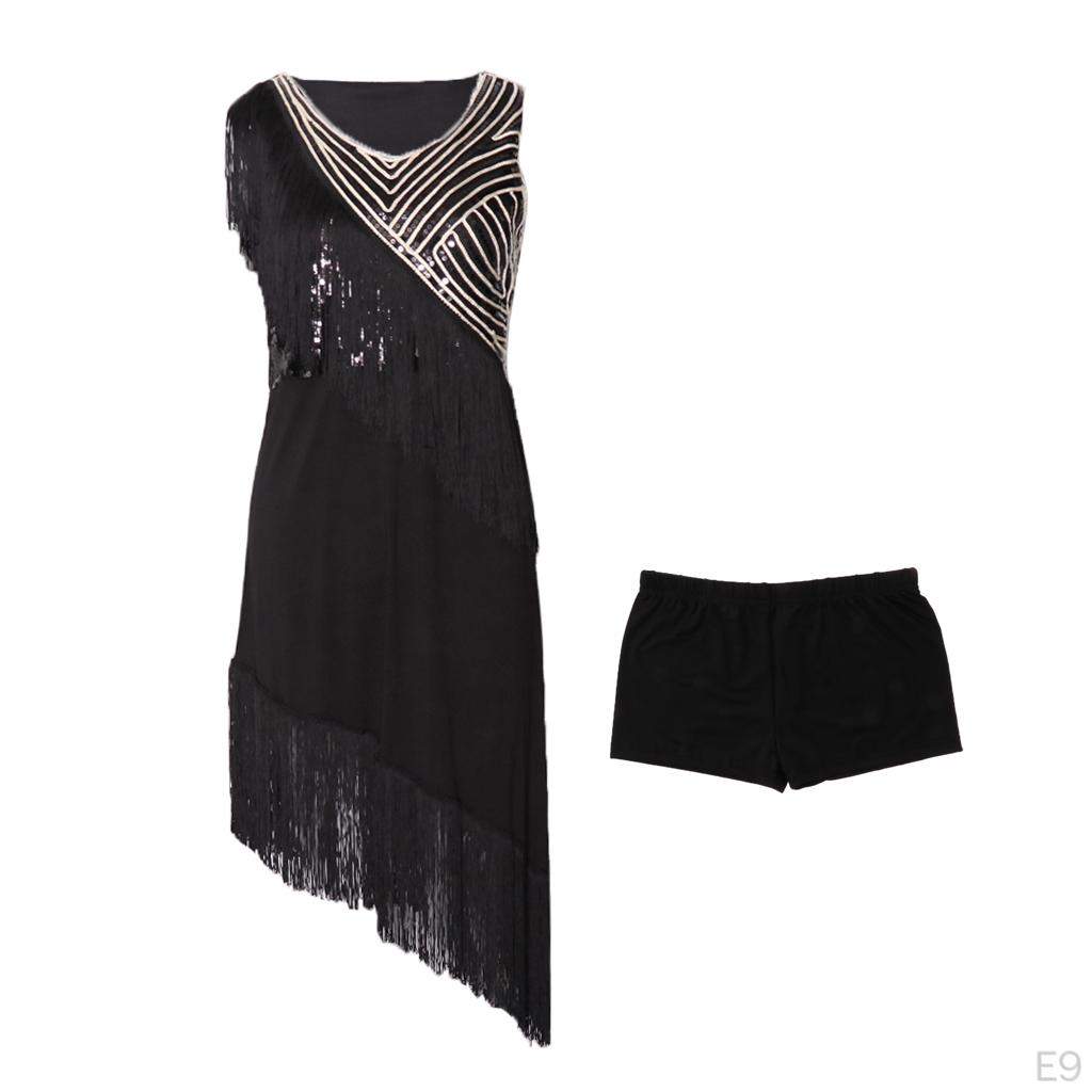 1920s Sequin Tassel Paisley Dress Girls Womens Costumes No Sleeve